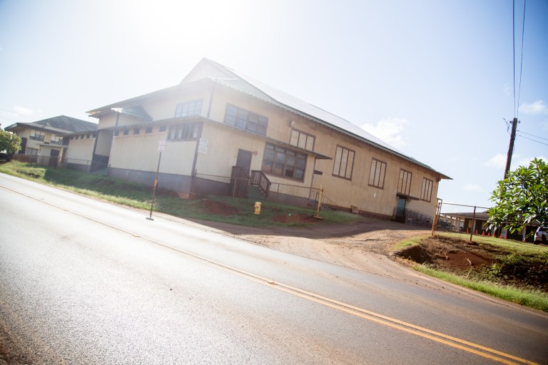 This is the high school. It's on the way down the hill.
